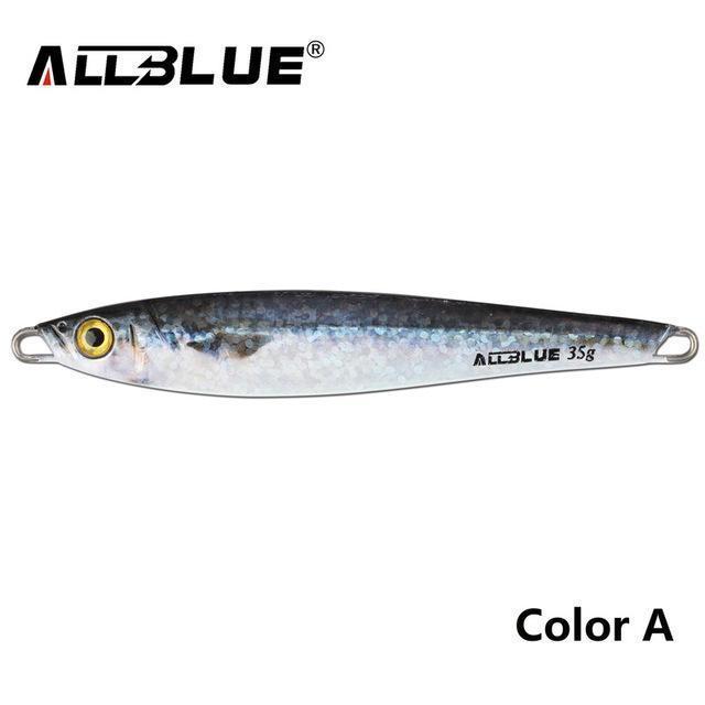 Allblue Metal Jigging Spoon 35G 3D Print Laser Artificial Bait Boat Fishing-allblue Official Store-Color A-Bargain Bait Box