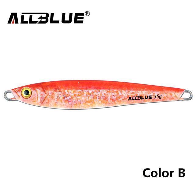 Allblue Metal Jigging Spoon 35G 3D Print Laser Artificial Bait Boat Fishing-allblue Official Store-Color B-Bargain Bait Box