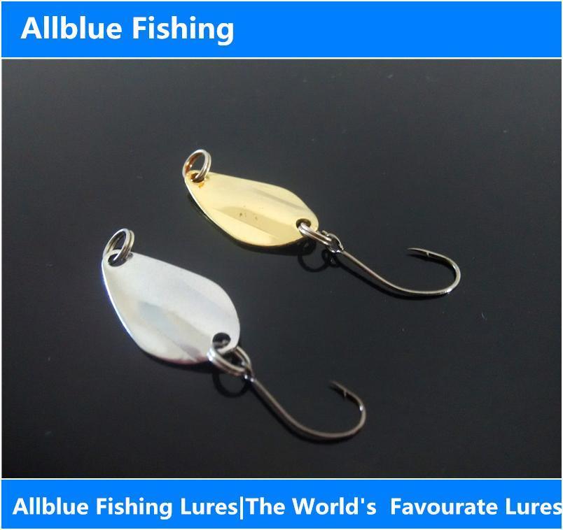 Allblue Metal Spoon Fishing Lure Silver&amp;Golden Color Spoon Bait 10Pcs/Lot 2G-allblue Official Store-Bargain Bait Box