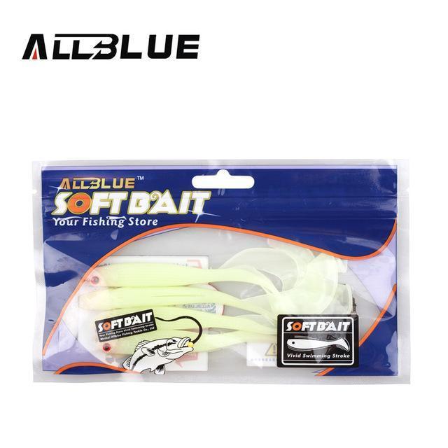 Allblue Soft Bait 4Pcs/Lot 12.5Cm 6G Single Tail Grub Minnow Fishing Lure Isca-allblue Official Store-Luminous-Bargain Bait Box