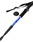 Alpenstock Hiking Pole Aluminum Telescoping Adjustable Walking Stick 4 Pieces-Let`s Go For Moun-Blue-Bargain Bait Box