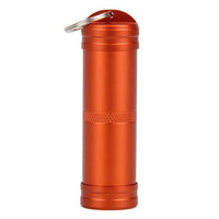 Aluminum Alloy Cnc Outdoor Waterproof Pill Case First-Aid Medicine Bottle With-Traveling Light123-Orange red-Bargain Bait Box