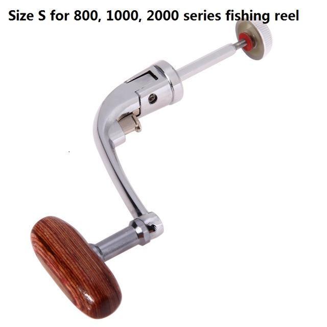 Aluminum Alloy Fishing Reel Handle Rotary Knob Foldable Power Wood Handle For-Fishing Reel Handles & Knobs-Bargain Bait Box-S-Bargain Bait Box