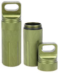 Aluminum Edc Survival Waterproof Pill Case Outdoor Medicine Box Drug Container-gigibaobao-Army green-Bargain Bait Box