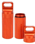 Aluminum Edc Survival Waterproof Pill Case Outdoor Medicine Box Drug Container-gigibaobao-Orange-Bargain Bait Box