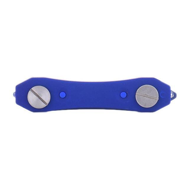 Aluminum Key Holder Clip Keys Organizer Folder Keychain Led Light Ring Pocket-HimanJie Store-Blue-Bargain Bait Box