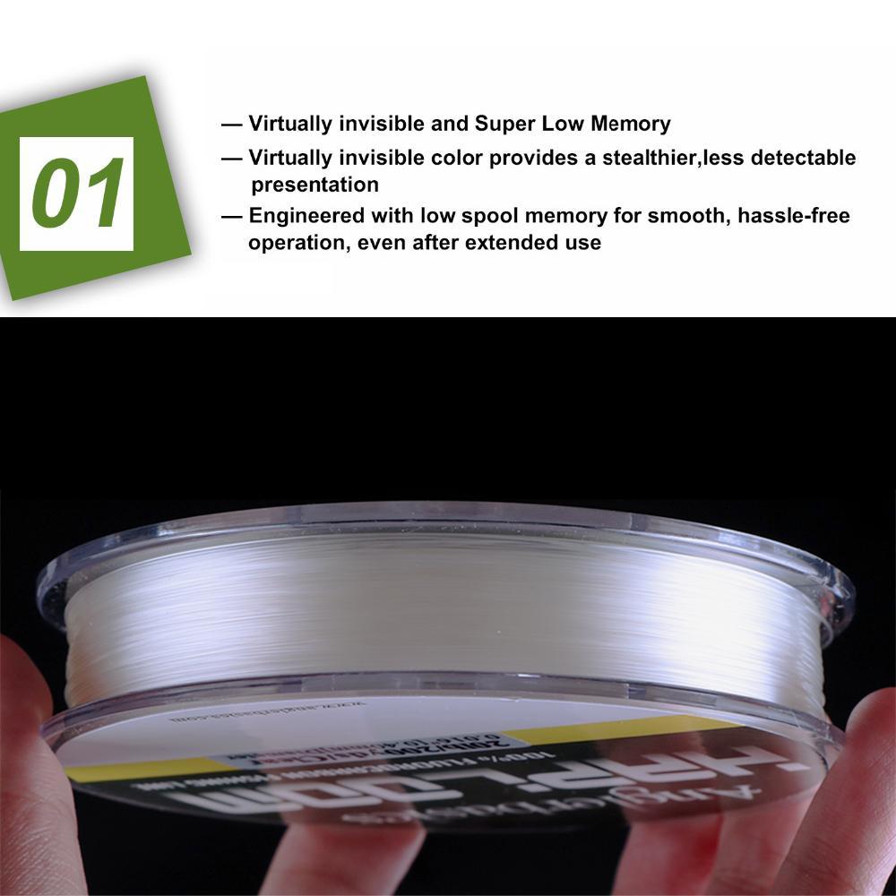 Anglerbasics 100% Fluorocarbon Fishing Line Cord 182M/200Yds Sink Fast-Goture Fishing Tackle Store-1.2-Bargain Bait Box
