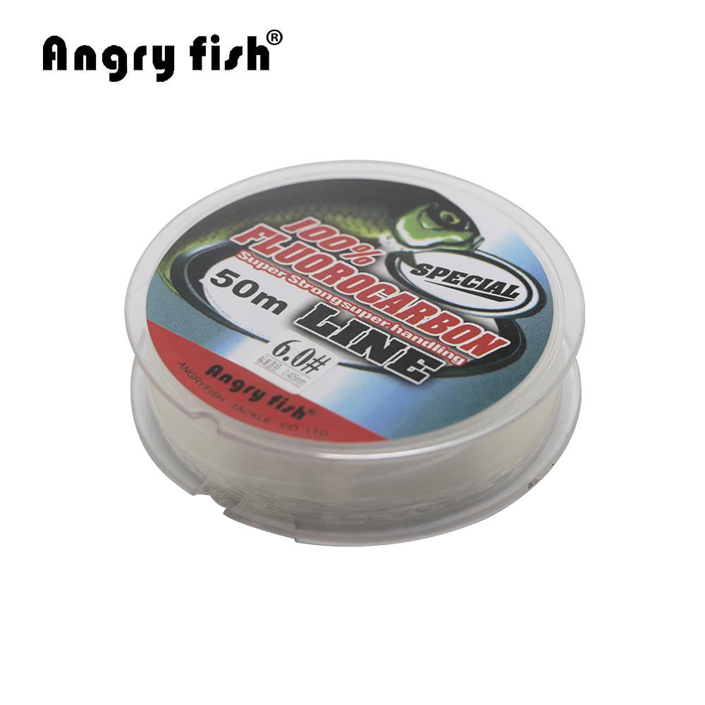 Angryfish Fluorocarbon Fishing Line 50M Transparent Super Strong-angryfish Store-0.6-Bargain Bait Box