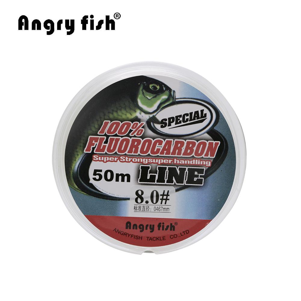 Angryfish Fluorocarbon Fishing Line 50M Transparent Super Strong-angryfish Store-0.6-Bargain Bait Box