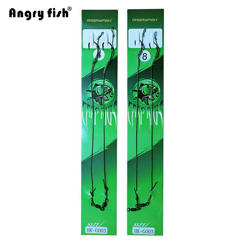 Angryfish Hot 5Pack 2Pcs Carp Fishing Line Hook Link Coated Hook Link Ready Tied-angryfish Store-1.0-Bargain Bait Box
