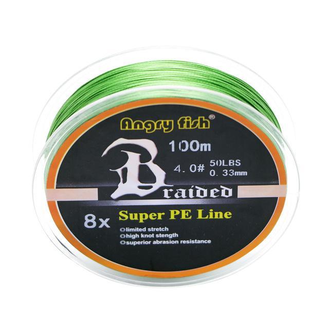 Angryfish Wholesale 100 Meters 8 Strands Braided Fishing Line 11 Colors Super Pe-angryfish Store-Army Green-0.8-Bargain Bait Box