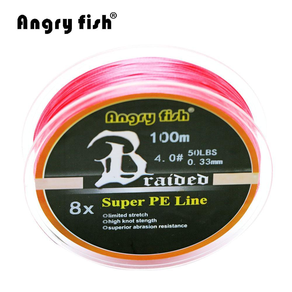 Angryfish Wholesale 100 Meters 8 Strands Braided Fishing Line 11 Colors Super Pe-angryfish Store-White-0.8-Bargain Bait Box