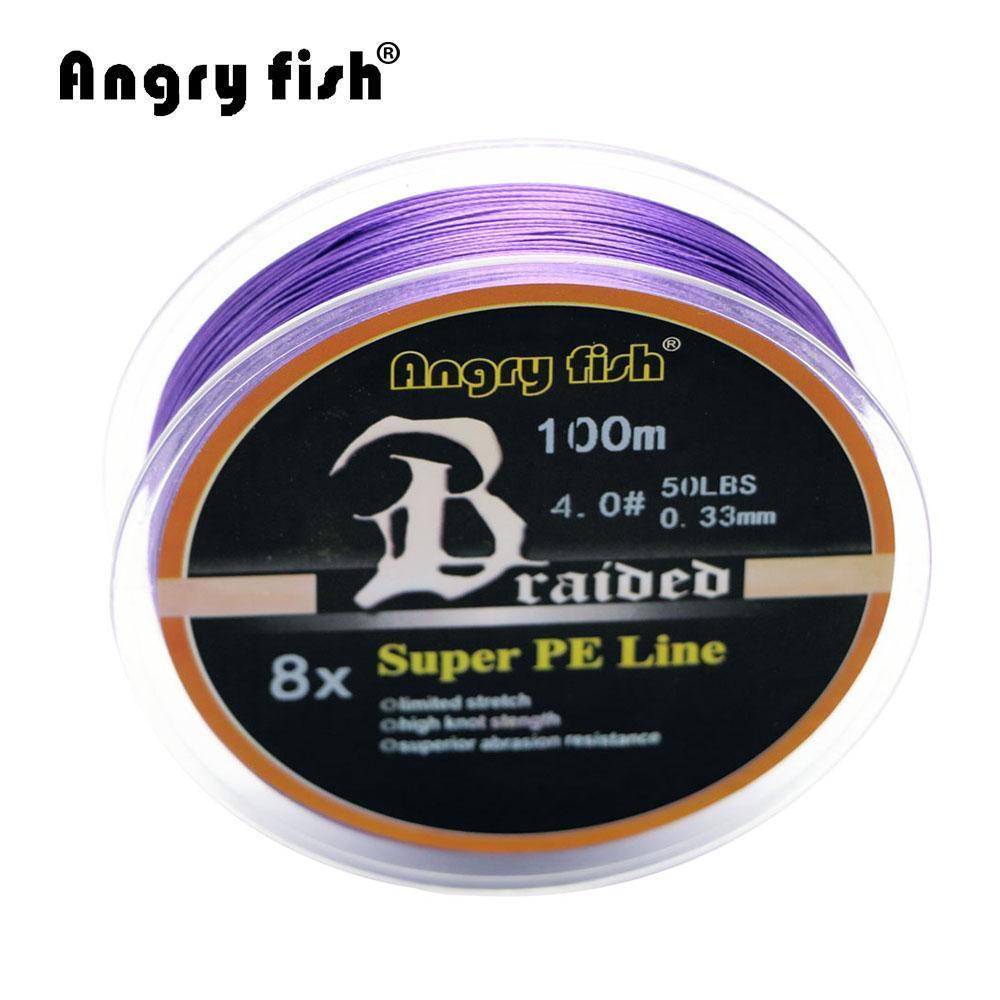 Angryfish Wholesale 100 Meters 8 Strands Braided Fishing Line 11 Colors Super Pe-angryfish Store-White-0.8-Bargain Bait Box