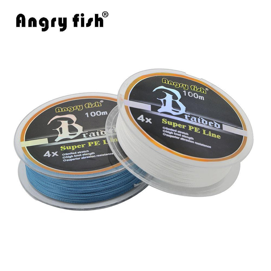 Angryfish Wholesale 100M 4 Strands Braided Fishing Line 11 Colors Super Pe-angryfish Store-White-0.4-Bargain Bait Box