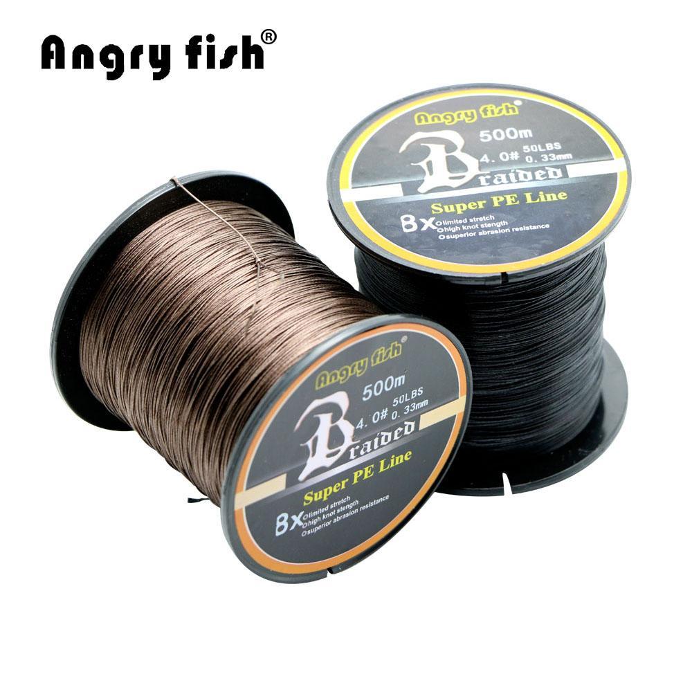 Angryfish Wholesale 500 Meters 8X Braided Fishing Line 11 Colors Super Strong Pe-angryfish Store-White-0.8-Bargain Bait Box