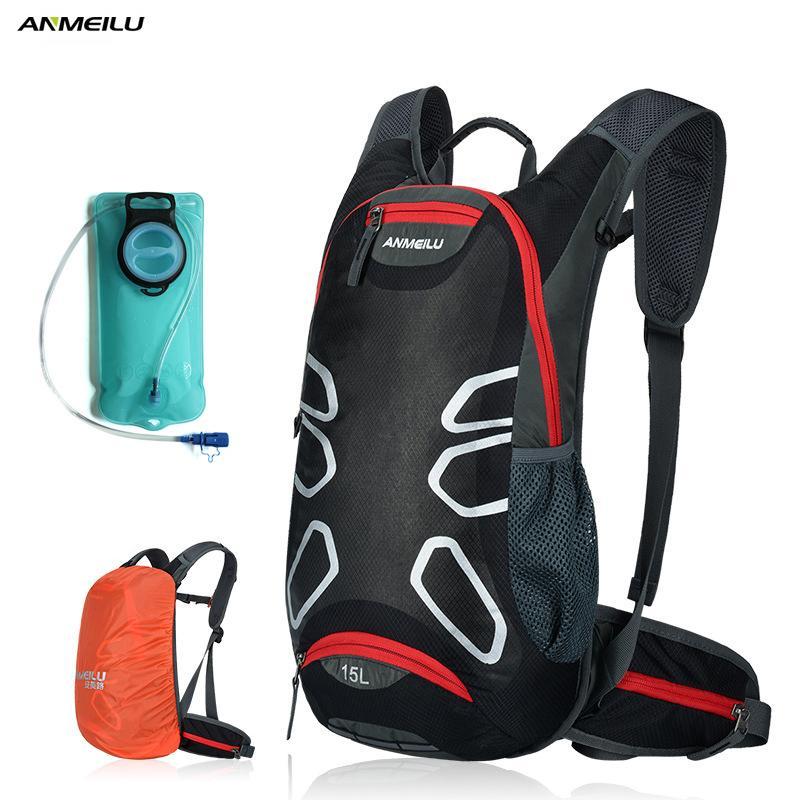 Anmeilu 15L Waterproof Camping Backpack 2L Water Bag Bladder Outdoor Sports-Sireck Outdoor CO., LTD.-1009GN-Bargain Bait Box
