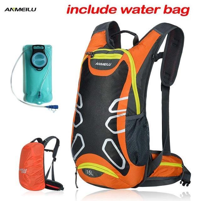 Anmeilu 15L Waterproof Camping Backpack 2L Water Bag Bladder Outdoor Sports-Sireck Outdoor CO., LTD.-1009ORWB-Bargain Bait Box