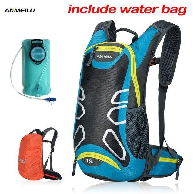 Anmeilu 15L Waterproof Camping Backpack 2L Water Bag Bladder Outdoor Sports-Sireck Outdoor CO., LTD.-1009QBUWB-Bargain Bait Box