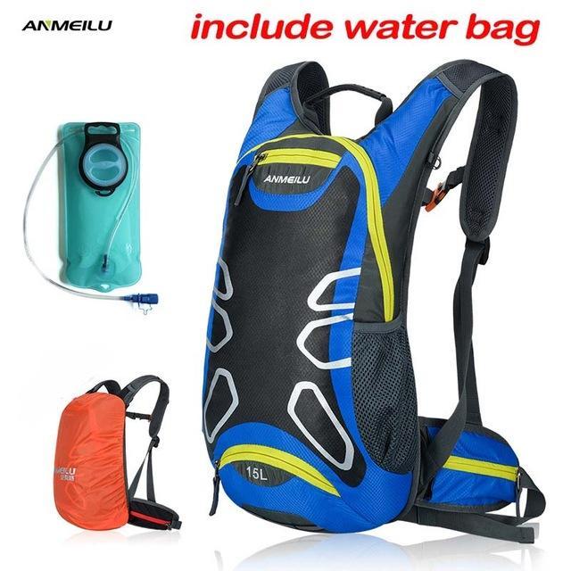 Anmeilu 15L Waterproof Camping Backpack 2L Water Bag Bladder Outdoor Sports-Sireck Outdoor CO., LTD.-1009SBUWB-Bargain Bait Box
