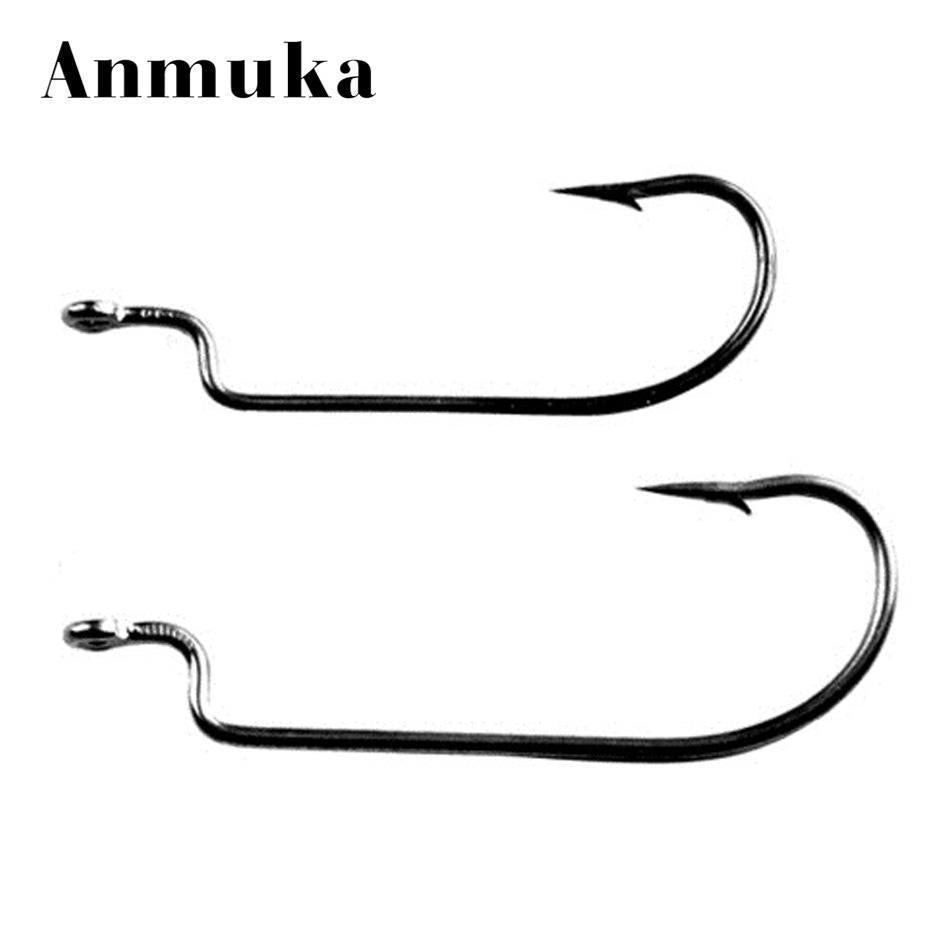 Anmuka 10Pc Offset Hook Fishing Hook 4.95*1.65Cm Size 2/0