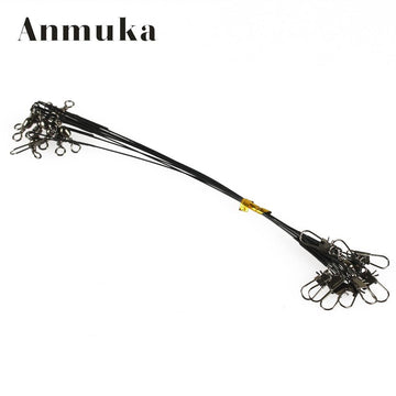Anmuka 10Pcs Fly Fishing Lead Line Connector Leader Wire Lead Line Assortment-Anmuka Fishing (China) Store-28cm Silver-Bargain Bait Box