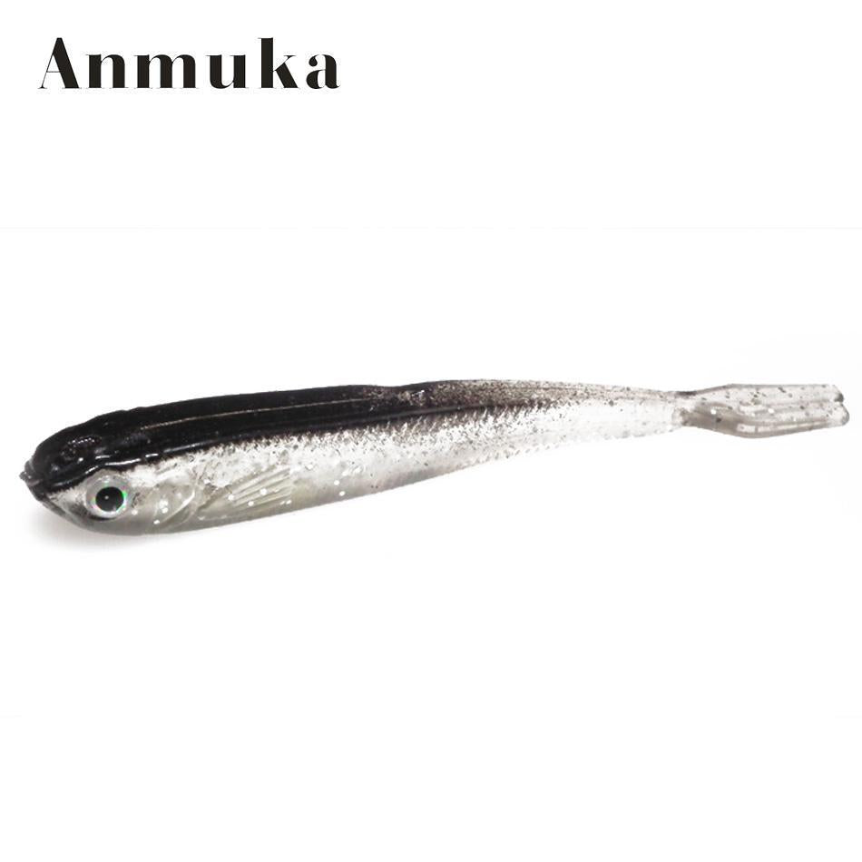 Anmuka 10Pcs Soft Lure Silicone Tiddler Bait Fluke Fish Fishing Saltwater Minnow-Anmuka Outdoor store-Bargain Bait Box