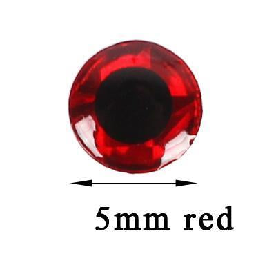 Anmuka 500Pcs/Lot Diy 3D Fishing Lure Eyes Fly Eyes 4Mm-9Mm Realistic Artificial-Anmuka Outdoor store-5mm red-Bargain Bait Box