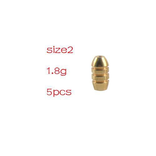 Anmuka 5Pcs/Lot Copper Bullet Sinker Weight Fast Sinking For Texas Rig Bass-Anmuka Outdoor store-size2-Bargain Bait Box