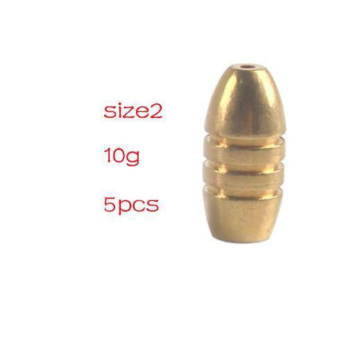 Anmuka 5Pcs/Lot Copper Bullet Sinker Weight Fast Sinking For Texas Rig Bass-Anmuka Outdoor store-size210-Bargain Bait Box