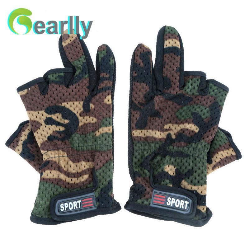 Anti-Slip Fishing Gloves Breathable Wear Resistant 3 Low-Cut Fingers Fishing-Gloves-Bargain Bait Box-Bargain Bait Box