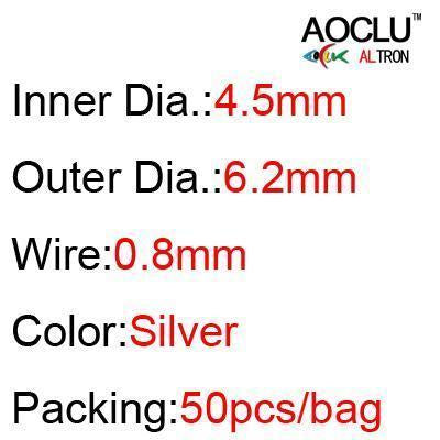 Aoclu 50 Pcs/Lot Super Quality Silver/Black Colors Split Rings For Hard Bait-MNFT Fishing Tackle 12 Store-Silver ring 2.5mm-Bargain Bait Box