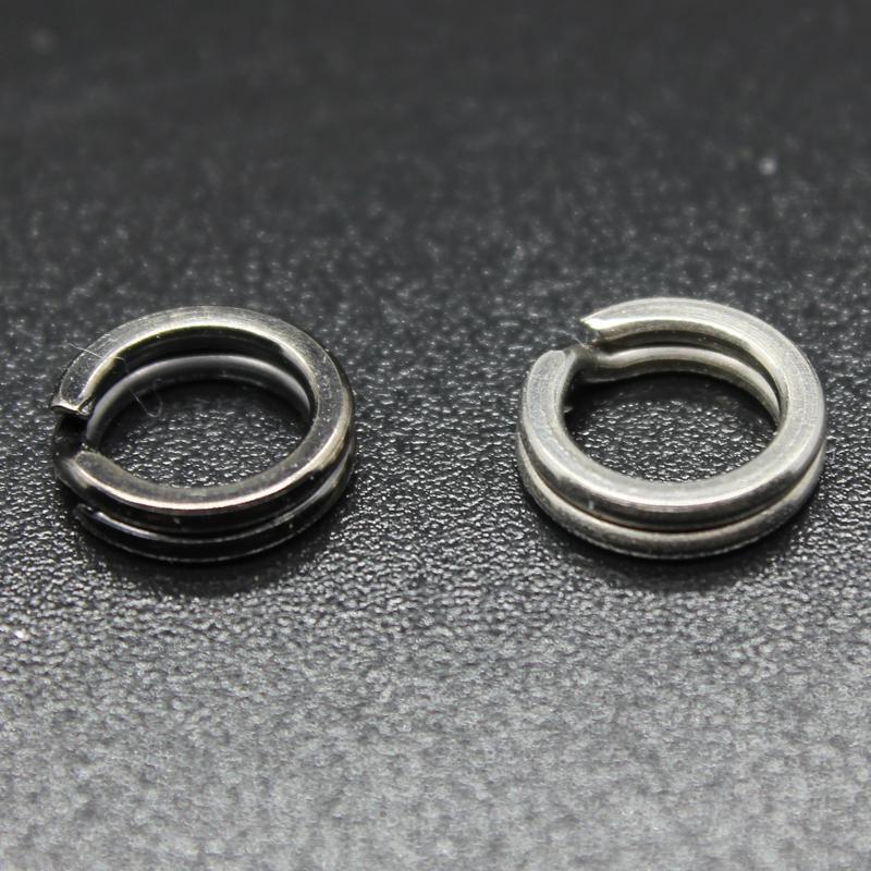 Aoclu 50 Pcs/Lot Super Quality Silver/Black Colors Split Rings For Hard Bait-MNFT Fishing Tackle 12 Store-Silver ring 2.5mm-Bargain Bait Box