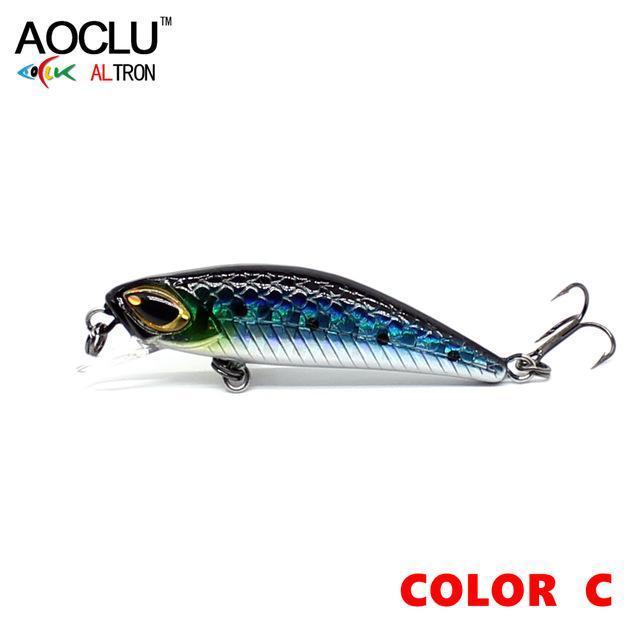 Aoclu Wobbler Jerkbait 10 Colors 4.5Cm 3.0G Hard Bait Minnow Crank Fishing Lures-AOCLU -Fishing Store-COLOR C FU45-Bargain Bait Box