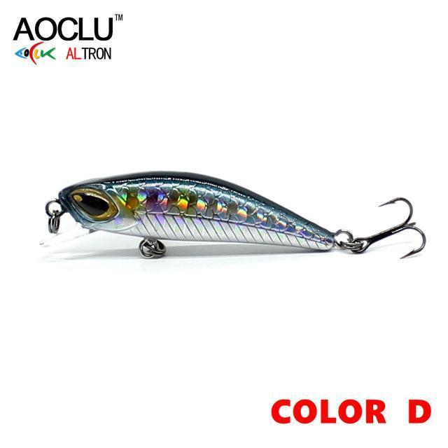 Aoclu Wobbler Jerkbait 10 Colors 4.5Cm 3.0G Hard Bait Minnow Crank Fishing Lures-AOCLU -Fishing Store-COLOR D FU45-Bargain Bait Box
