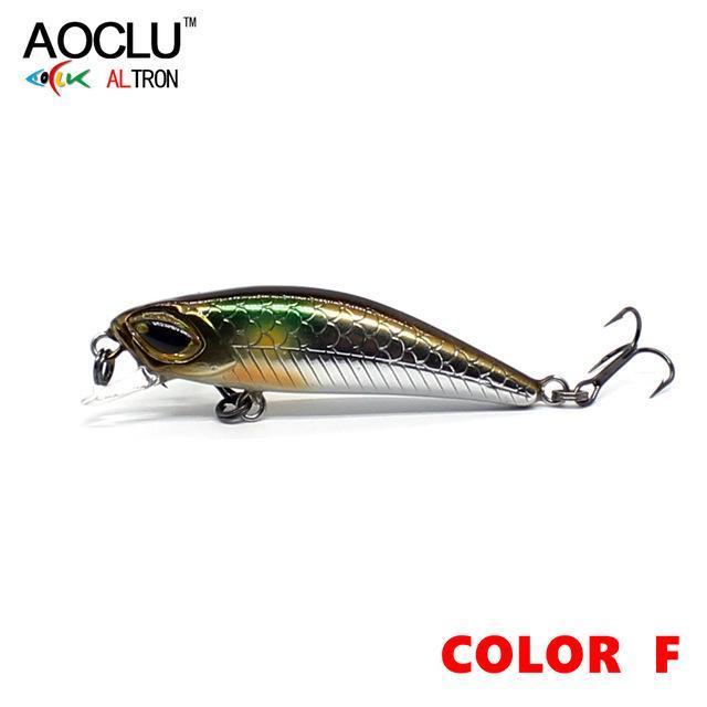 Aoclu Wobbler Jerkbait 10 Colors 4.5Cm 3.0G Hard Bait Minnow Crank Fishing Lures-AOCLU -Fishing Store-COLOR F FU45-Bargain Bait Box