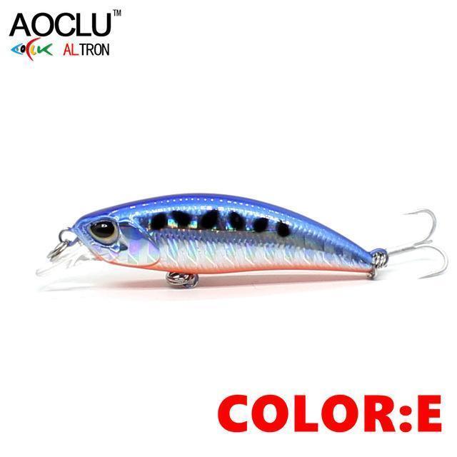 Aoclu Wobblers Jerkbait 8 Colors 5Cm 4.0G Hard Bait Small Minnow Crank Fishing-AOCLU -Fishing Store-Blue NB151-Bargain Bait Box