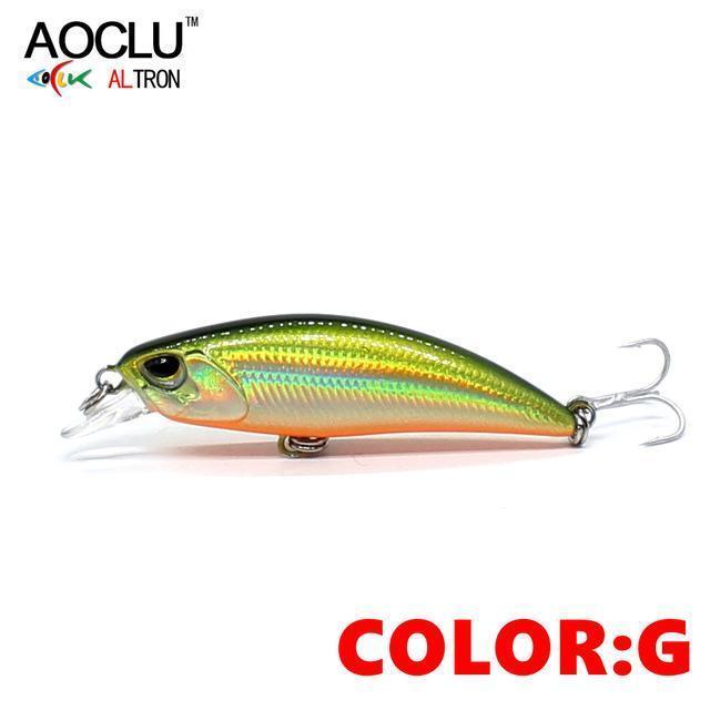 Aoclu Wobblers Jerkbait 8 Colors 5Cm 4.0G Hard Bait Small Minnow Crank Fishing-AOCLU -Fishing Store-Gold Green NB151-Bargain Bait Box
