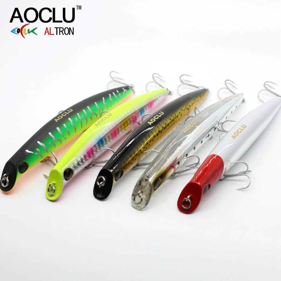 Aoclu Wobblers Super Quality 5 Colors 12Cm 13.8G Hard Bait Minnow Crank-AOCLU -Fishing Store-Red Head BB120-Bargain Bait Box
