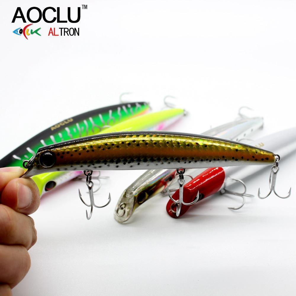Aoclu Wobblers Super Quality 5 Colors 12Cm 13.8G Hard Bait Minnow Crank-AOCLU -Fishing Store-Red Head BB120-Bargain Bait Box