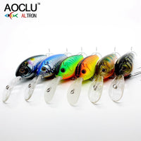 Aoclu Wobblers Super Quality 6 Colors 9Cm 13G Hard Bait Minnow Crank Fishing-AOCLU -Fishing Store-Green Tiger AUA90-Bargain Bait Box