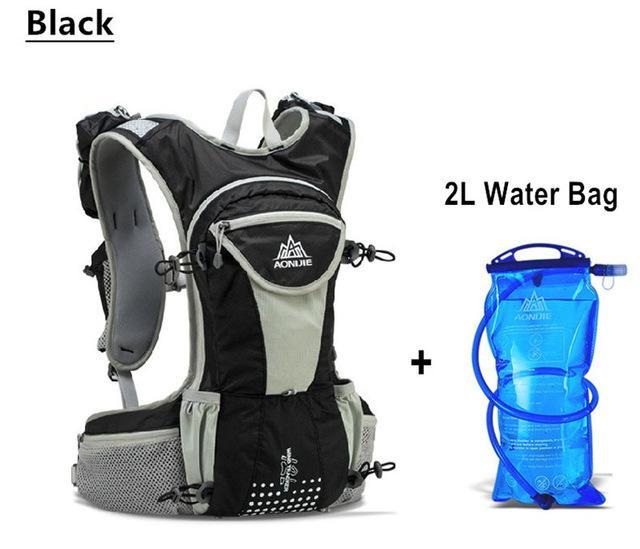 Aonijie 12L Outdoor Sport Running Backpack Marathon Trail Running Hydration Vest-MoreCool Life Store-Black With Water Bag-Bargain Bait Box