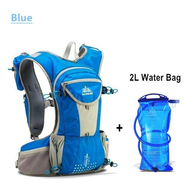 Aonijie 12L Outdoor Sport Running Backpack Marathon Trail Running Hydration Vest-MoreCool Life Store-Blue With Water Bag-Bargain Bait Box