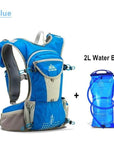 Aonijie 12L Outdoor Sport Running Backpack Marathon Trail Running Hydration Vest-MoreCool Life Store-Blue With Water Bag-Bargain Bait Box