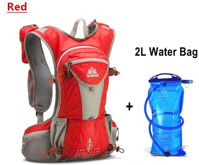 Aonijie 12L Outdoor Sport Running Backpack Marathon Trail Running Hydration Vest-MoreCool Life Store-Red With Water Bag-Bargain Bait Box