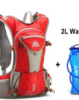 Aonijie 12L Outdoor Sport Running Backpack Marathon Trail Running Hydration Vest-MoreCool Life Store-Red With Water Bag-Bargain Bait Box
