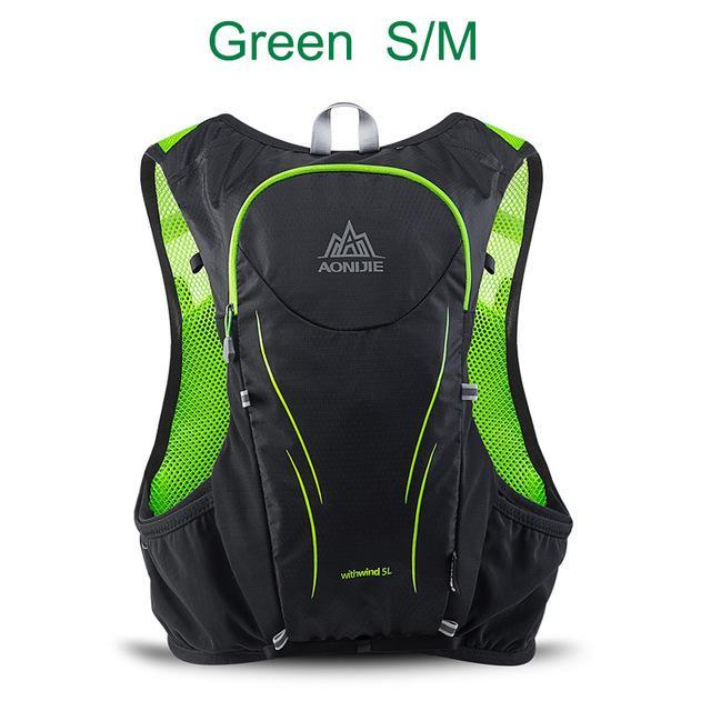 Aonijie 5L Hydration Outdoor Sports Backpack Water Bag Running Marathon-Primitive man Store-Green S-M-Bargain Bait Box