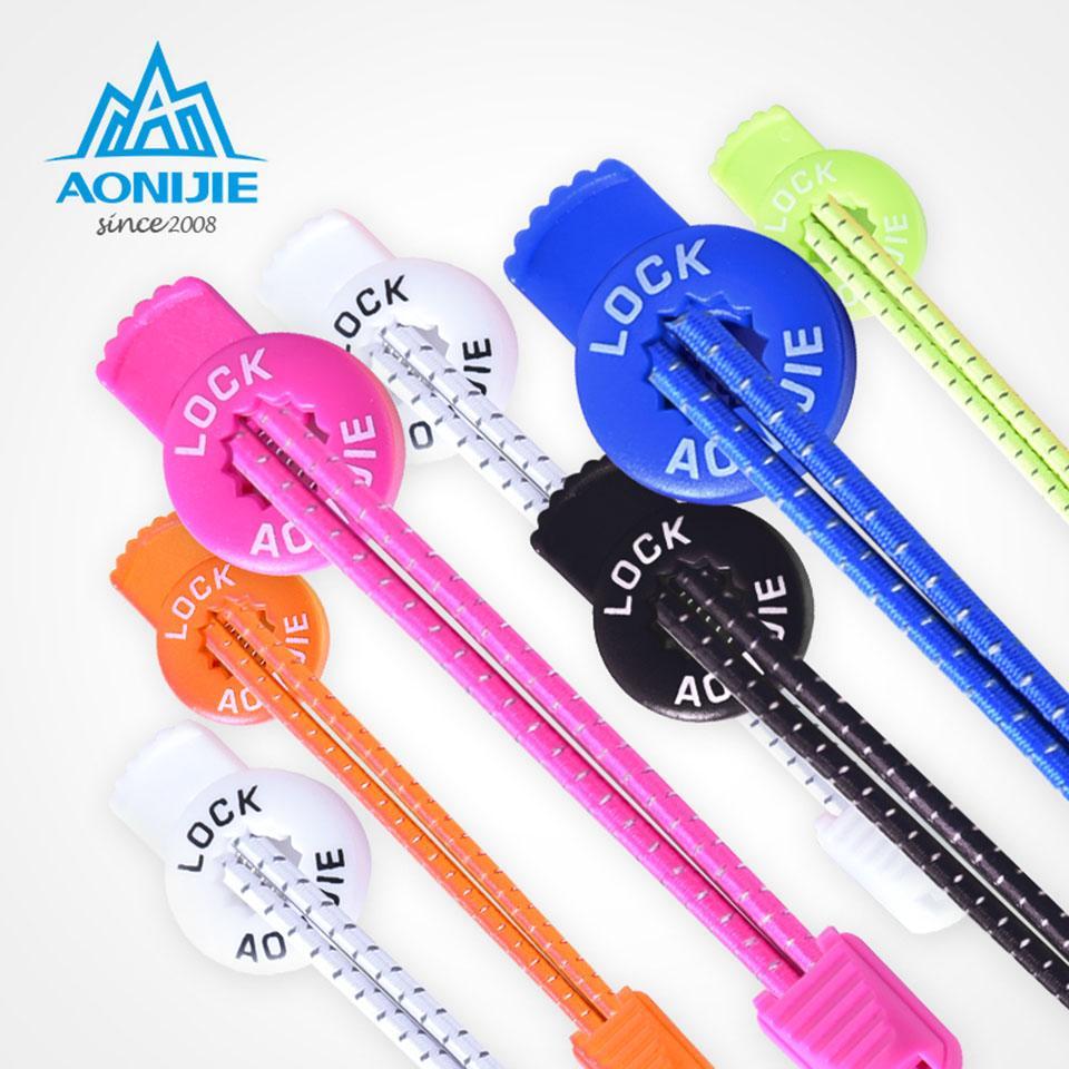 Aonijie Convenient Quick 120Cm Sports Reflective Shoelaces Visible Safty Lock-GobyGo Sporting Store-Blue-Bargain Bait Box