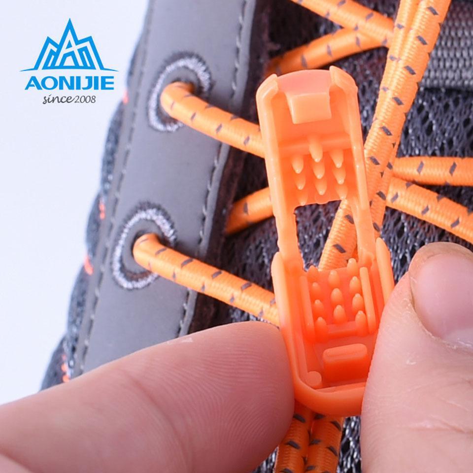 Aonijie Convenient Quick 120Cm Sports Reflective Shoelaces Visible Safty Lock-GobyGo Sporting Store-Blue-Bargain Bait Box