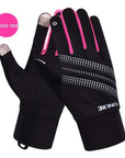 Aonijie Men Women Outdoor Sports Gloves Warm Windproof Cycling Hiking Climbing-LooDeel Outdoor Sporting Store-Rose-M-Bargain Bait Box