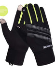 Aonijie Men Women Outdoor Sports Gloves Warm Windproof Cycling Hiking Climbing-LooDeel Outdoor Sporting Store-Yellow-M-Bargain Bait Box